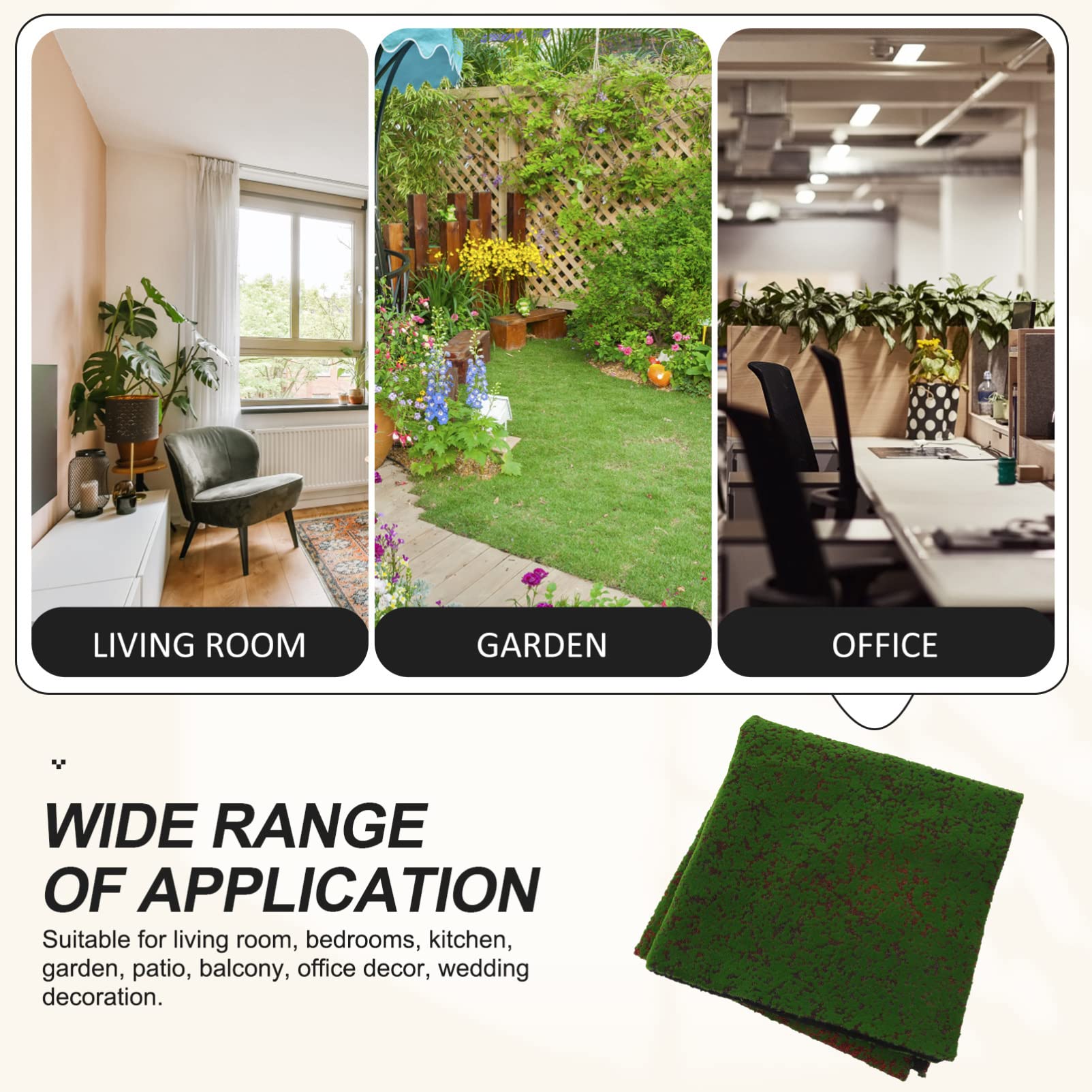 SEWACC Künstliche Moos und Flechten Simulation Grüne Pflanzen für Terrassendekoration Wohnzimmer Schlafzimmer Küche Garten Balkon Büro Hochzeit