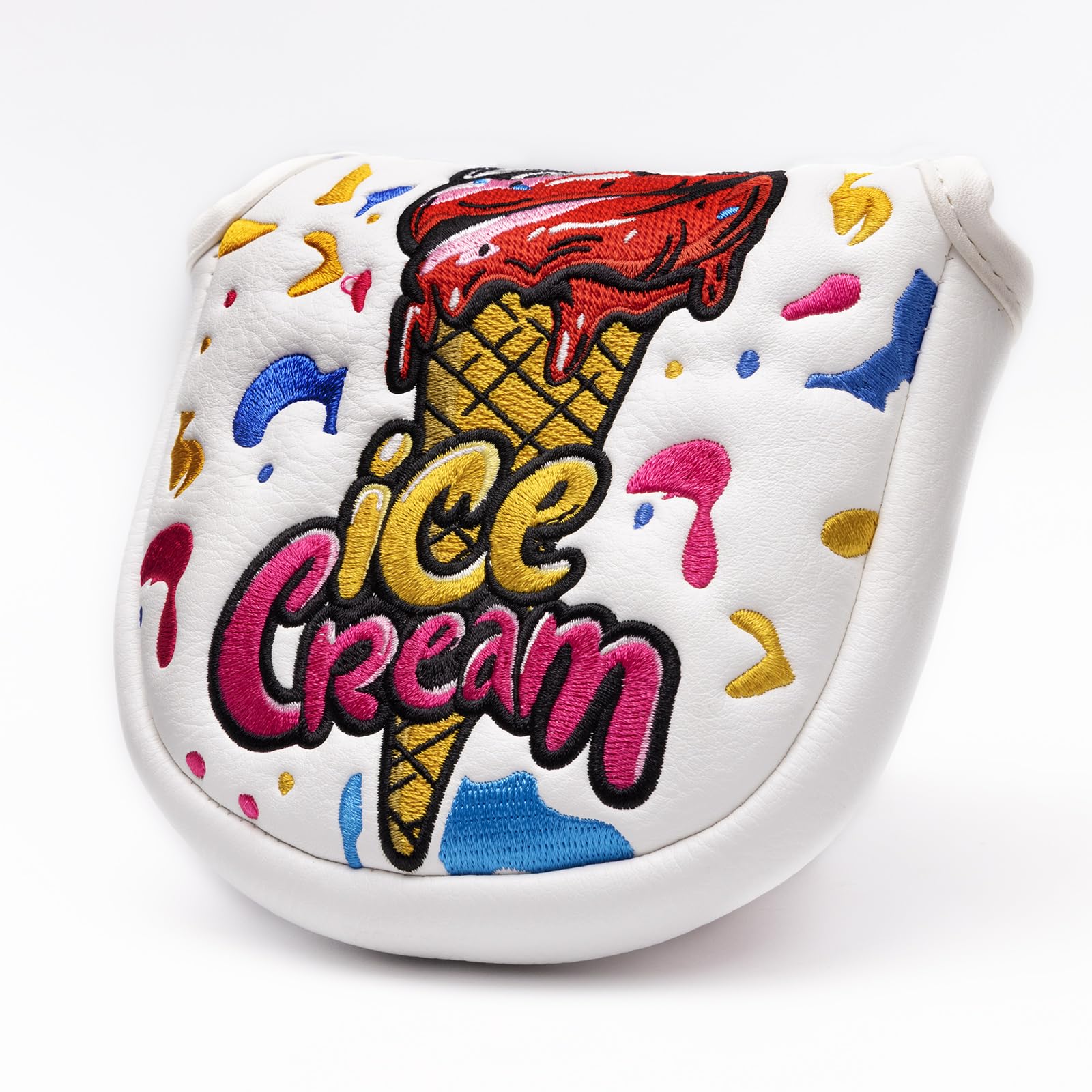 Golf Club Head Covers, Ice Cream Golf Headcovers for Drivers, Fairway Woods, Hybrids, Mallet Blade Putter Cover, Funny Golf Club Covers with Premium