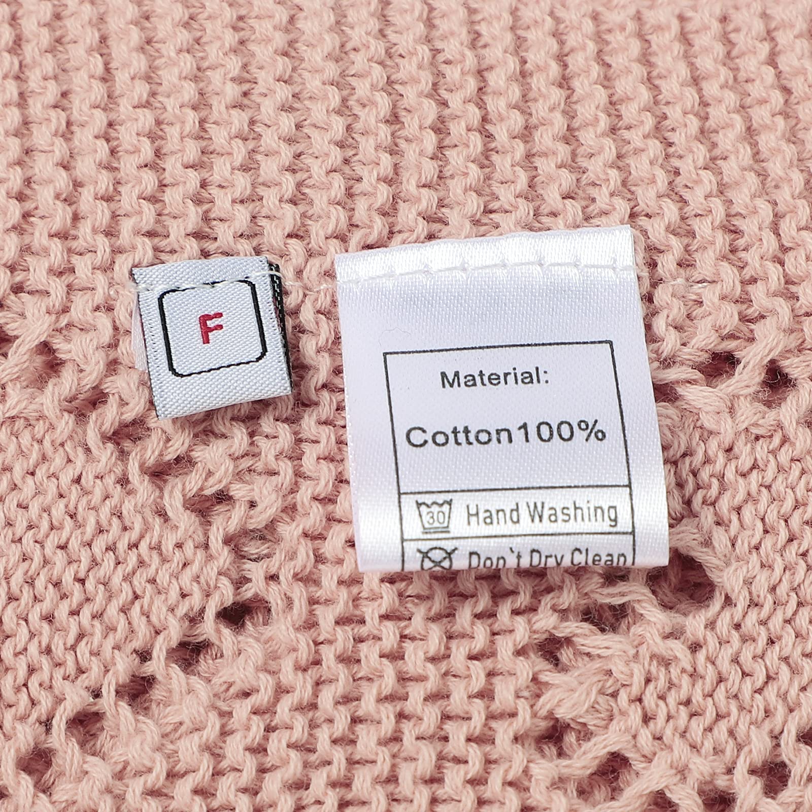mimixiong Coperta per neonato lavorata a maglia 100% cotone, 100 x 80 cm (Rosa)