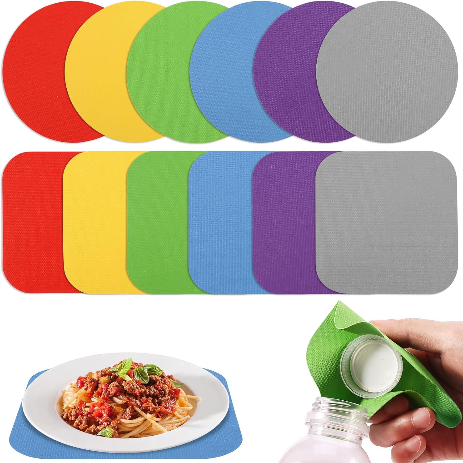 12pcs Jar Opener Gripper Pads – Non-Slip Rubber Jar Grippers, Multi-Function Kitchen Gadget for Bottle & Lid Opening, Anti-Slip Coasters, Jar Opener for Seniors, Arthritis, Weak Hands 12pcs Jar Opener Gripper Pads – Non-Slip Rubber Jar Grippers, Multi-Function Kitchen Gadget for Bottle & Lid Opening, Anti-Slip Coasters, Jar Opener for Seniors, Arthritis, Weak Hands