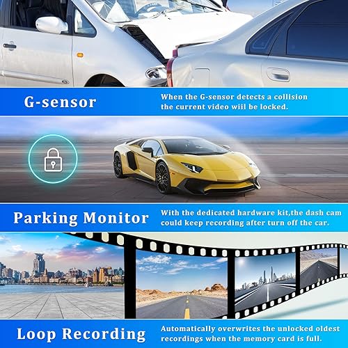 Miniatura 7 de Cámara de tablero de espejo compatible con Apple Carplay y Android Auto, control de voz de 9.66 pulgadas, espejo retrovisor 1080P de visión frontal