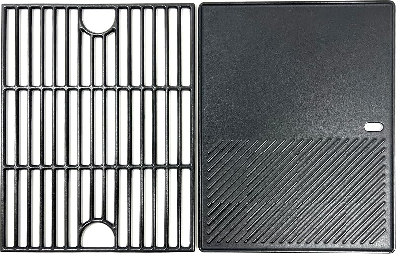 DC133 Cast Iron Cooking Grate and Griddle Replacement for Nexgrill 720-0830H, 720-0783E, 720-0888N, 720-0888, 720-0697, For Charbroil 463241113, 463449914, Kenmore 720-0670A, 41516106210