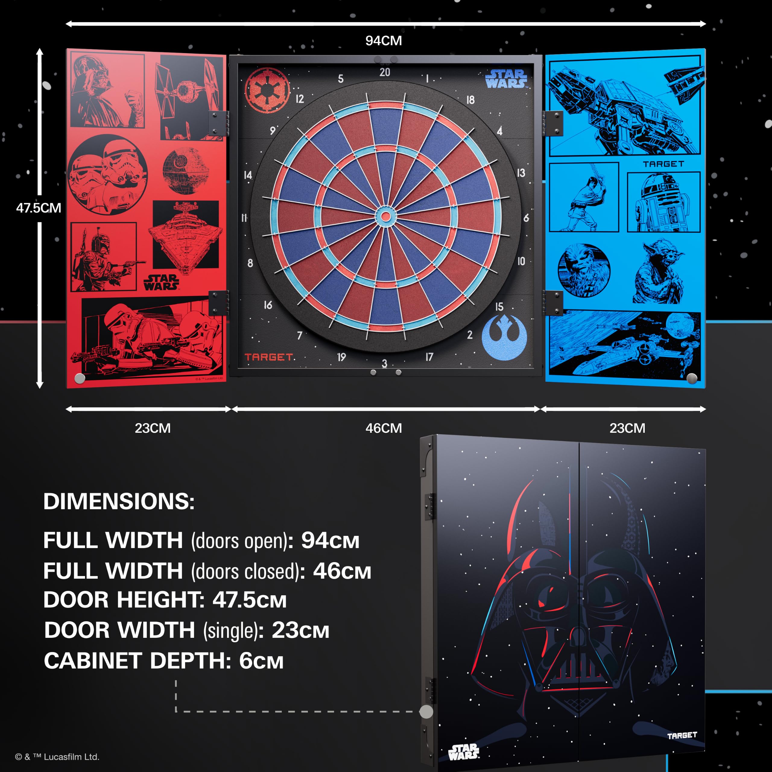 Target Darts Star Wars Light Side vs Dark Side Szafka do Darta