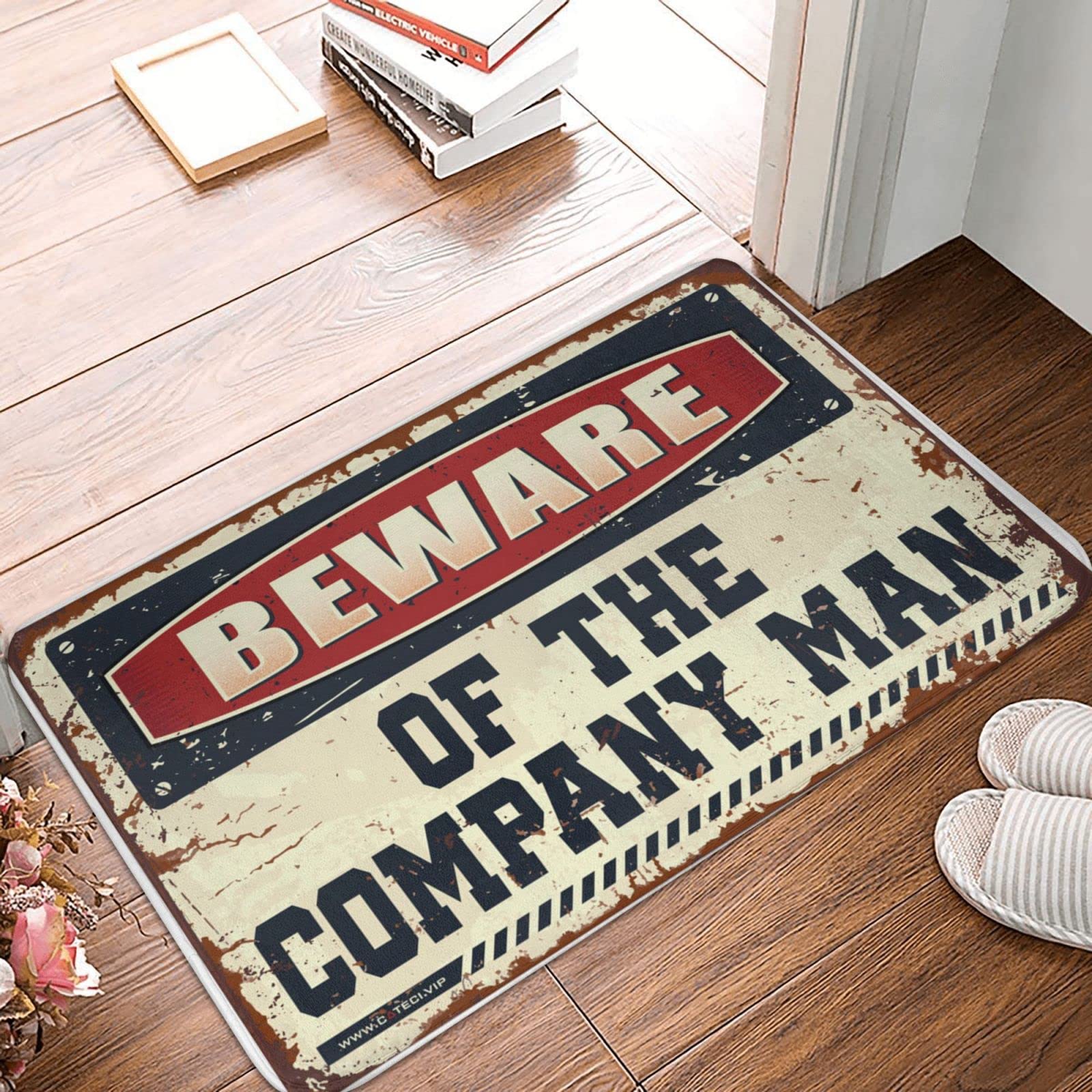 Paillasson d'extérieur Beware of The Company Man contre les traces de boue 50x80cm