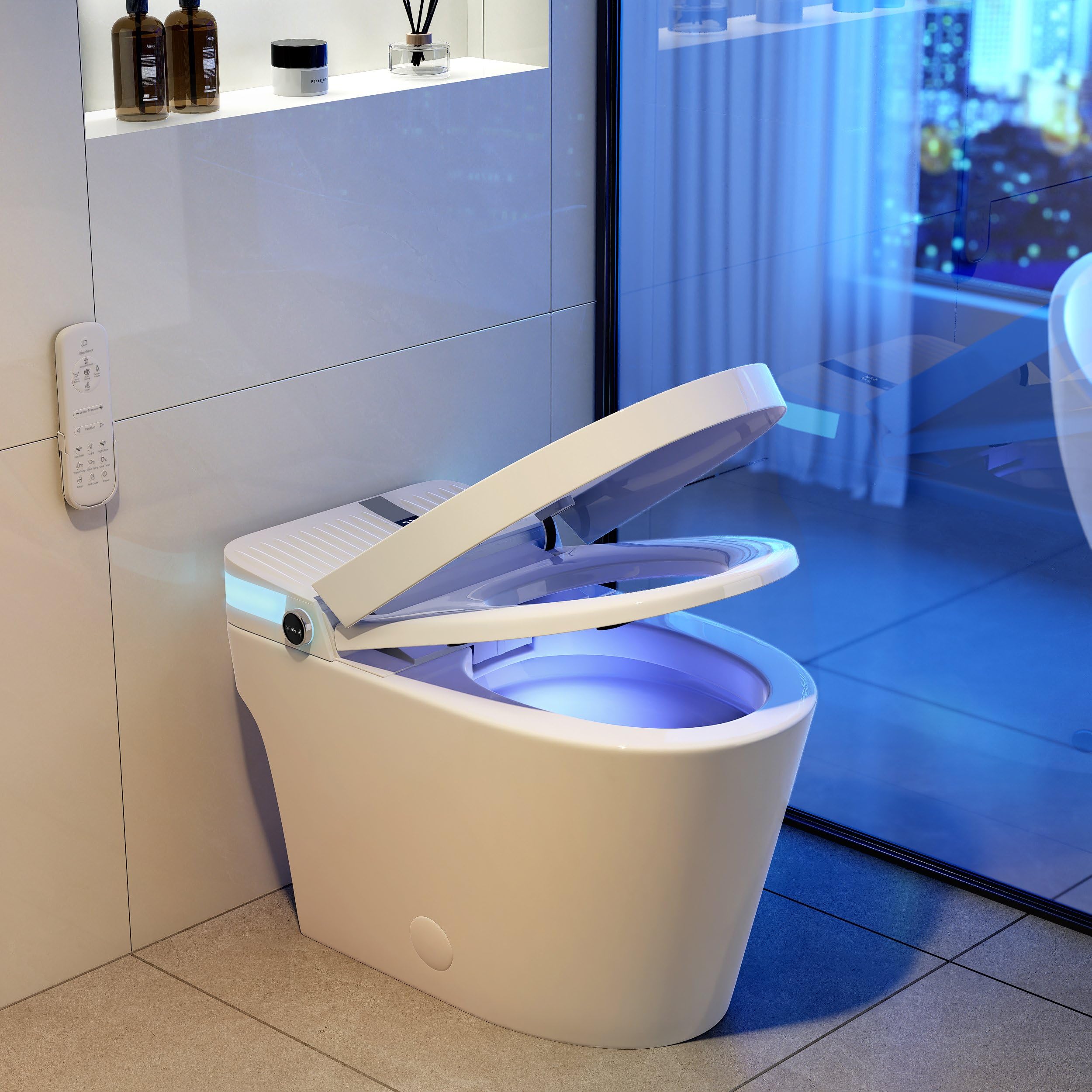 Toilettes intelligentes avec bidet intégré et abattant chauffant WY376168WA