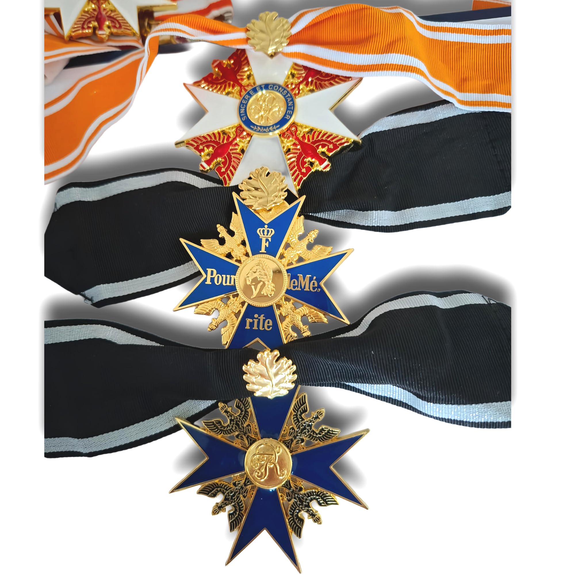 Prussian WWI Medal Set – Pour le Mérite, Order of the Red Eagle, & Black Eagle replica