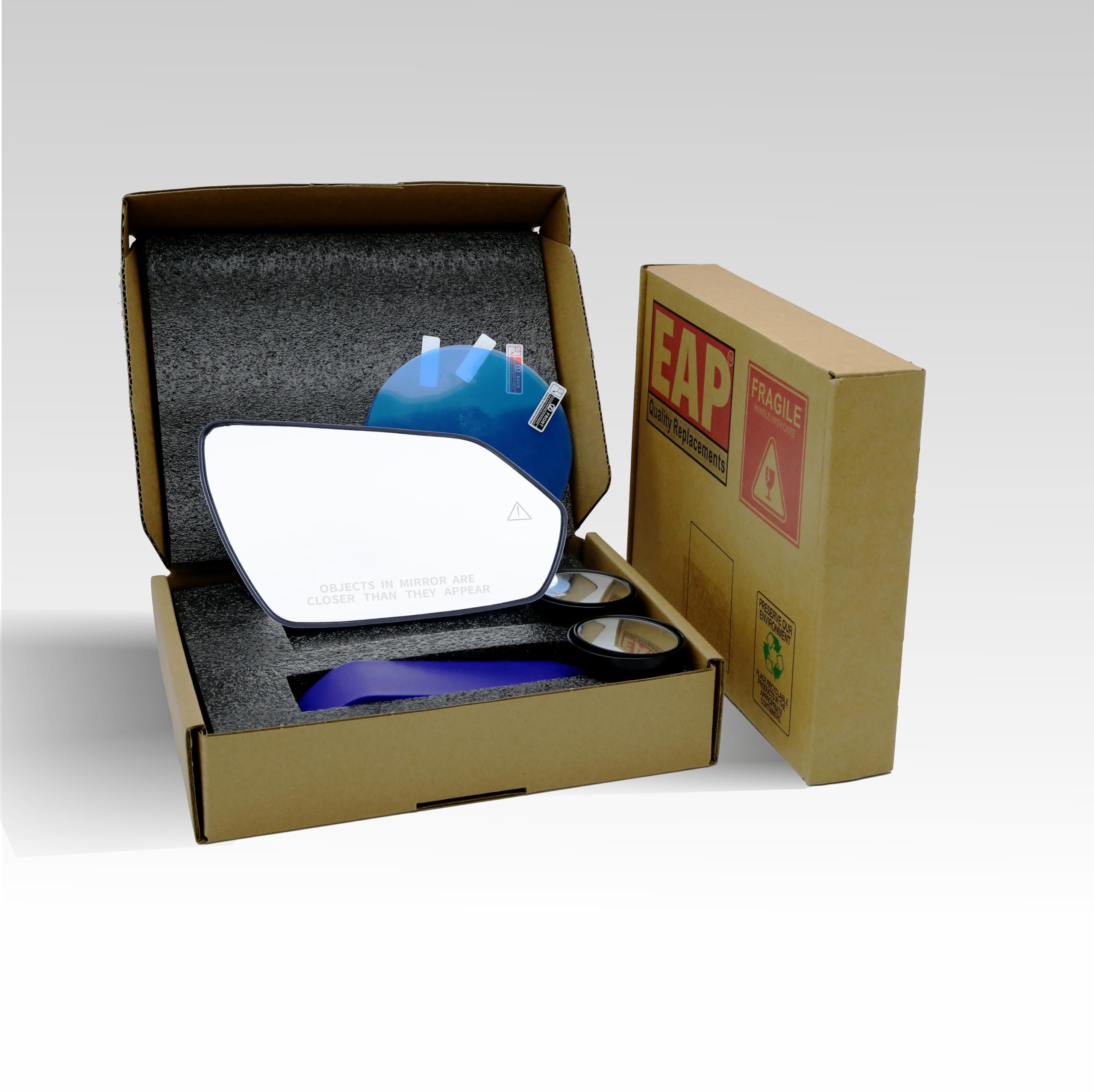 CarMirrorBazar D432R Passenger Side Mirror Glass – Heated? No, But Adhesive Ready For Elantra, Veloster, Accent (Right)