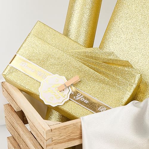 Miniatura 10 de Homeral Mini rollo de papel de regalo, 46.8 pies cuadrados (17 pulgadas x 32.8 pies), color sólido con brillo plateado brillante para Navidad,