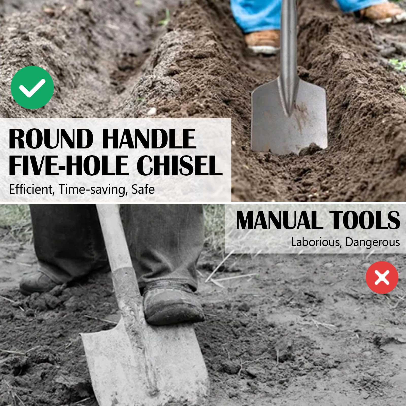 Sds Max Pelle Burin, 110X450mm Pelle à Boue Pelle à Argile Burin à Asphalte Burin Pour Marteaux De Démolition Enlever Le Béton Maçonnerie Jardinage Aménagement Paysager Brique Sable Pierre