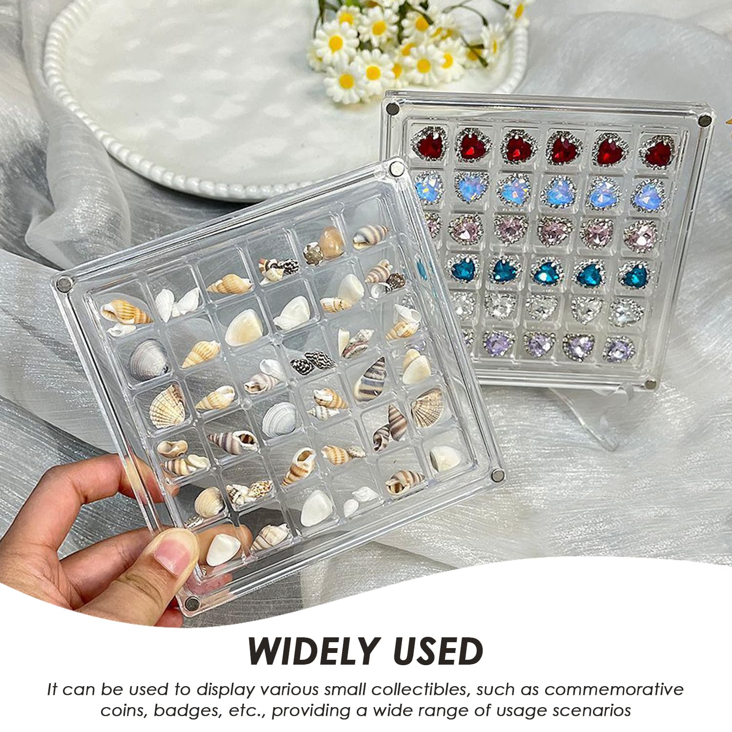 2 Acryl-Bohrkästen, Acryl-Magnetschalen-Displaybox, Acryl-Display-Ständer, Acryl-Magnetschale