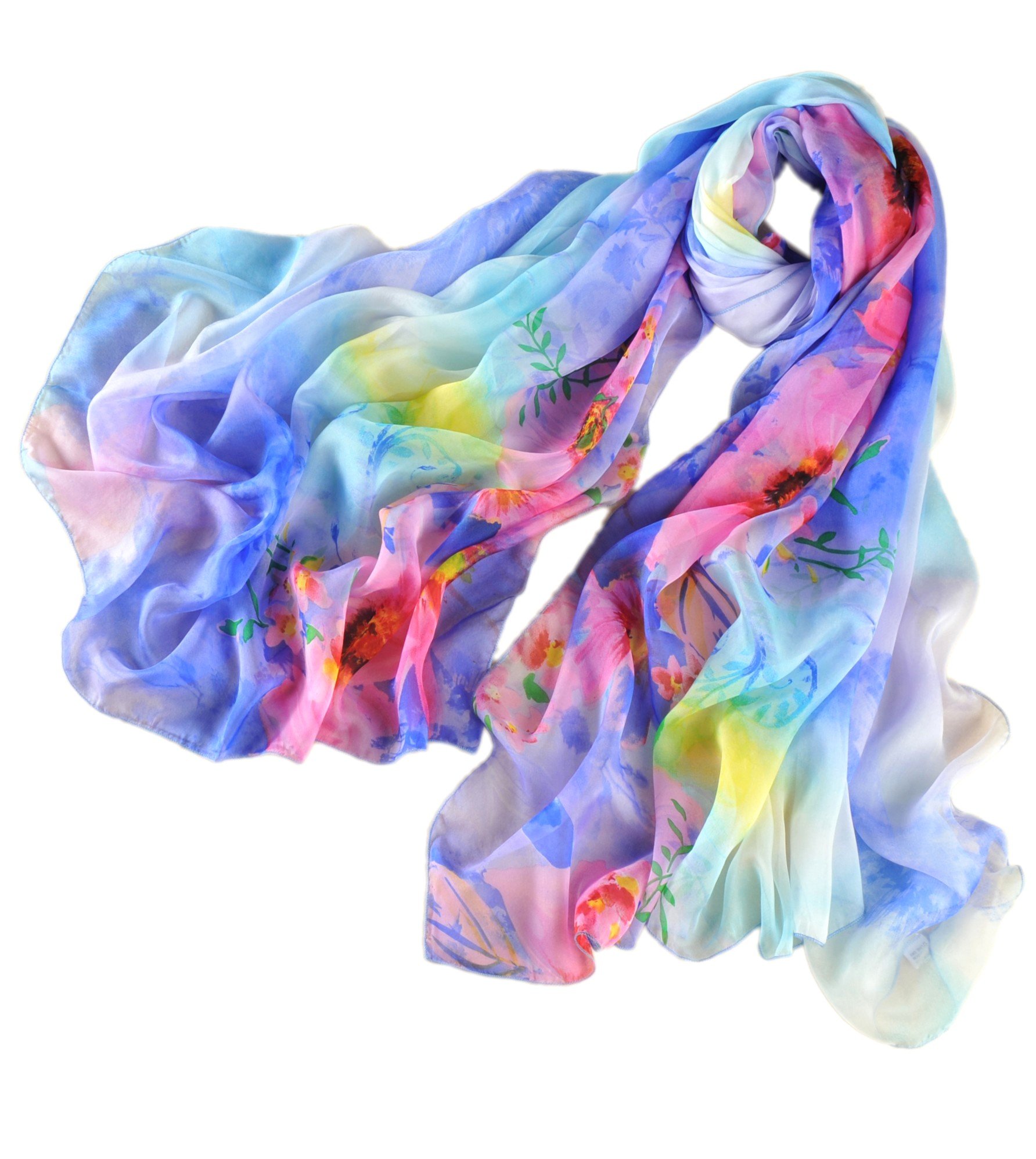 Oversize XXL Damen Bunter Chiffon Seiden-schal Pareo Strand-Tuch