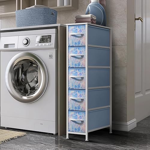 Miniatura 97 de Sorbus Torre estrecha con 4 cajones – Almacenamiento vertical para dormitorio, baño, lavandería, armarios y más, marco de acero, parte superior de