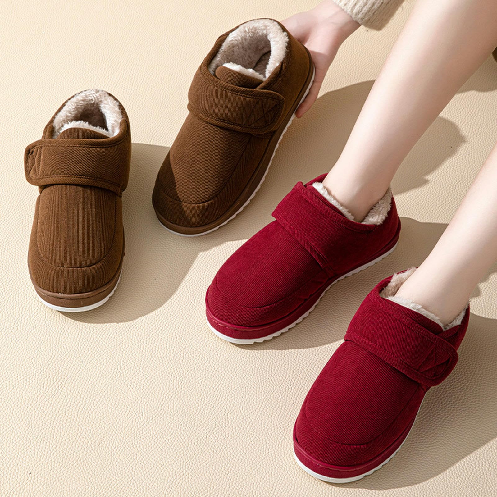 Pantofole Scarpe per Uomini E Donne Autunno E Pannelli da Uomo Inverno Semplici Pantofole alla Moda Pantofole Resistenti alle Pantofole di Cotone Caldo-claret-40-41