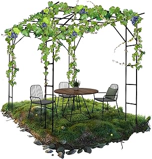 Grape Trellis - Size: 118 * 78.5 * 90.5 inches - Large Outdoor Garden Ar...