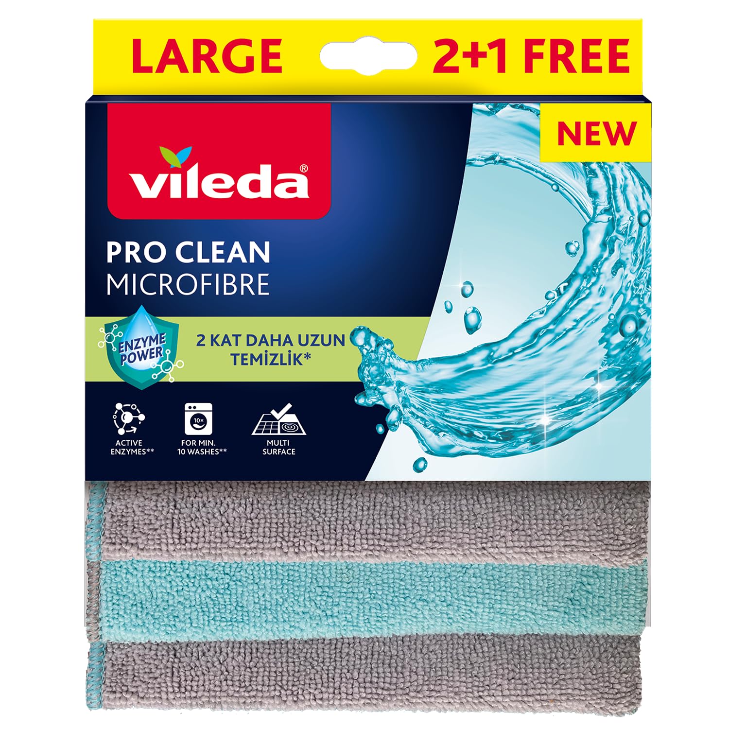 Vileda Pro Clean Microfibre Cloths Pack of 3