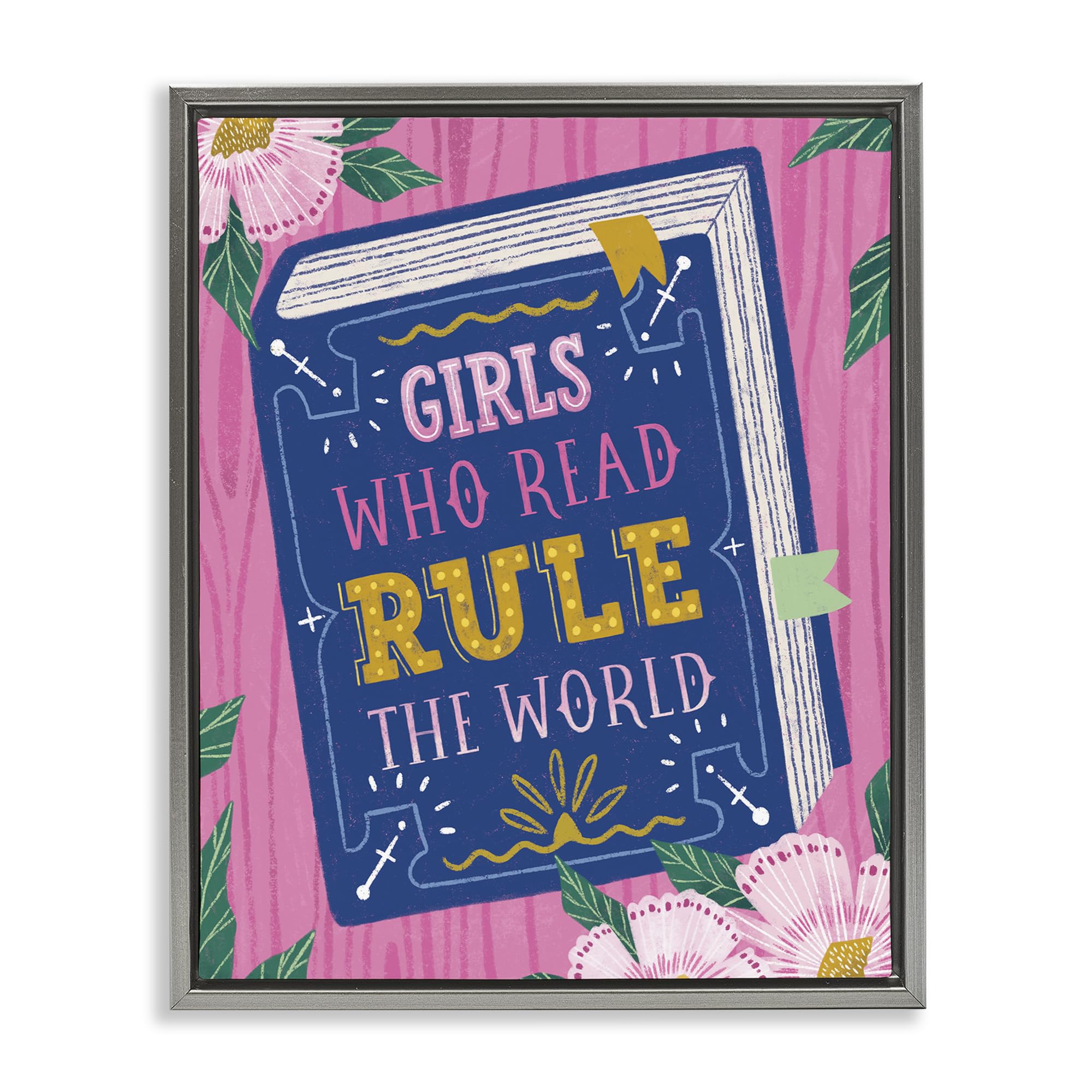 'Girls Who Read Inspirational'| Floating Frame Canvas Art