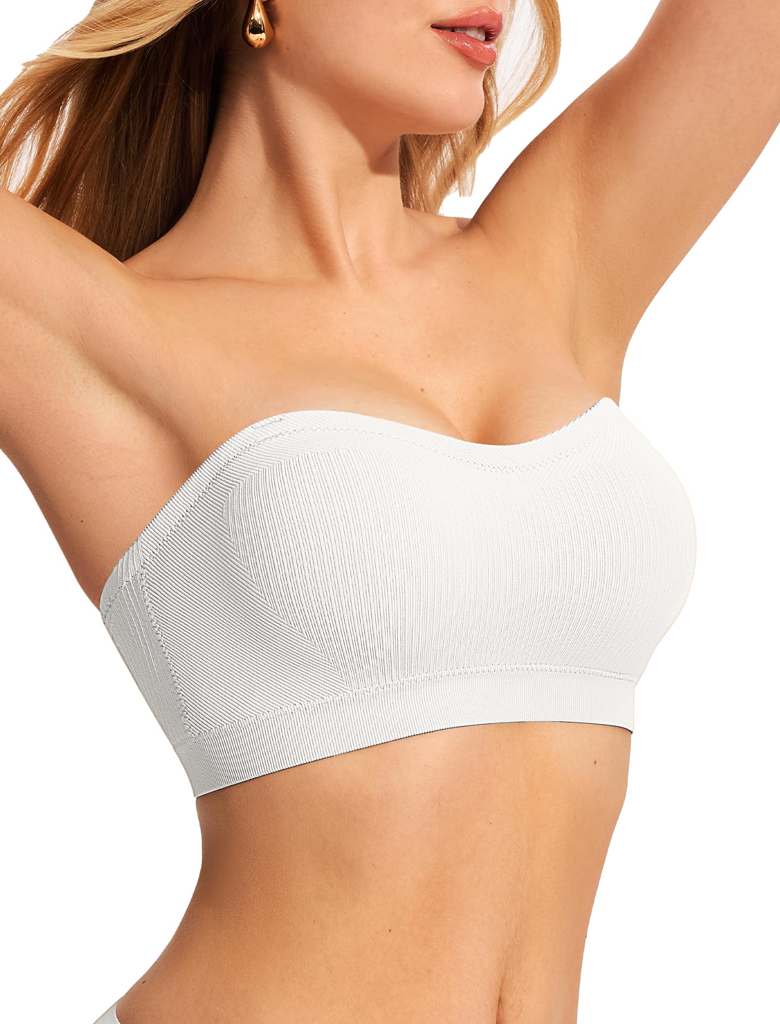 ProKloud Strapless Push Up Bras for Women Wireless Bandeau Bra Non-Slip Silicone Tube Top Padded Convertible Bralette — view 8