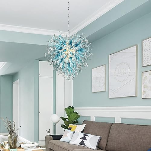 Miniatura 6 de Chihuly Candelabros modernos de cristal soplado a mano lámpara de techo colgante para cocina dormitorio comedor hotel sala de estar decoración del