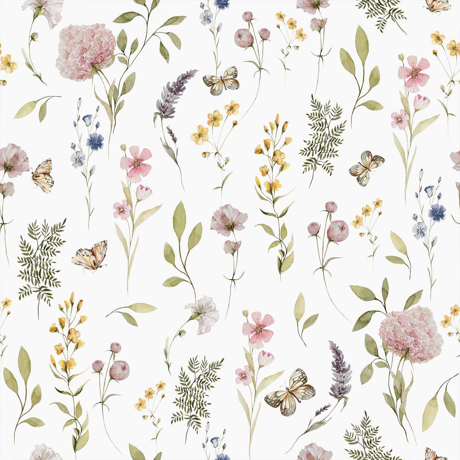 Papier peint fleurs sauvages VEELIKE 45x900 cm pour chambre
