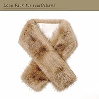 Vista 71 de Dikoaina Bufanda de piel sintética de invierno para mujer Blanco