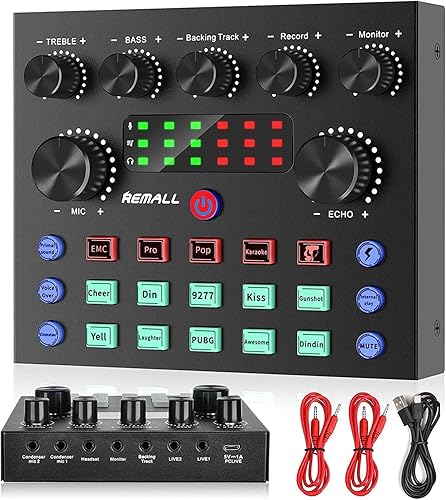 Interfaz de audio DJ mezclador tarjeta de sonido V8 Remall Podcast Equipment Bundle Studio Guitar Voice Changer Grabación en vivo Gaming Broadcast