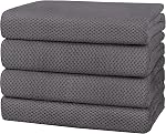 HOMEXCEL Bath Towel Set Pack of 4, 30 x 60 Inches Large Microfiber Bath Towels, Soft, Absorbent, and Quick Dry Towels for Bathroom, Pool, Beach, Swim, and Yoga, Large Bathroom Towels, Grey