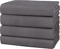 HOMEXCEL Microfiber Bath Towel Set of 4 (30x60 Inch) - Super Soft, Absorbent, Quick-Dry Grey Towels for Bath, Beach, Pool, Gym & Yoga