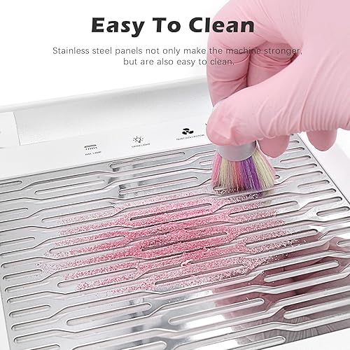 Miniatura 9 de AONOLOVO Máquina colectora de polvo de uñas, potente aspiradora de uñas, extractor de polvo para sala de tecnología de uñas, uso doméstico,