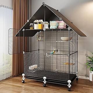 Käfig Vogel, Wellensittich Käfig, Papageienkäfig, Vogelkäfig mit Rädern, Vogelvoliere, Top-Speicherfunktion, mit Tablett, Leicht zu Reinigen