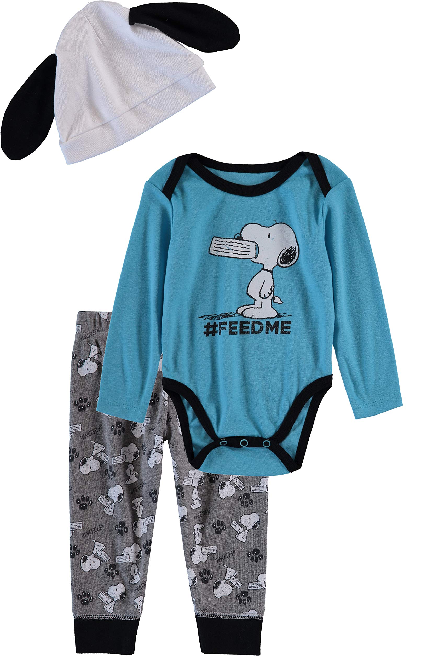 Snoopy Baby Boy Infant Newborn Costume Long Sleeve Onesies Bodysuit with Pants and Hat