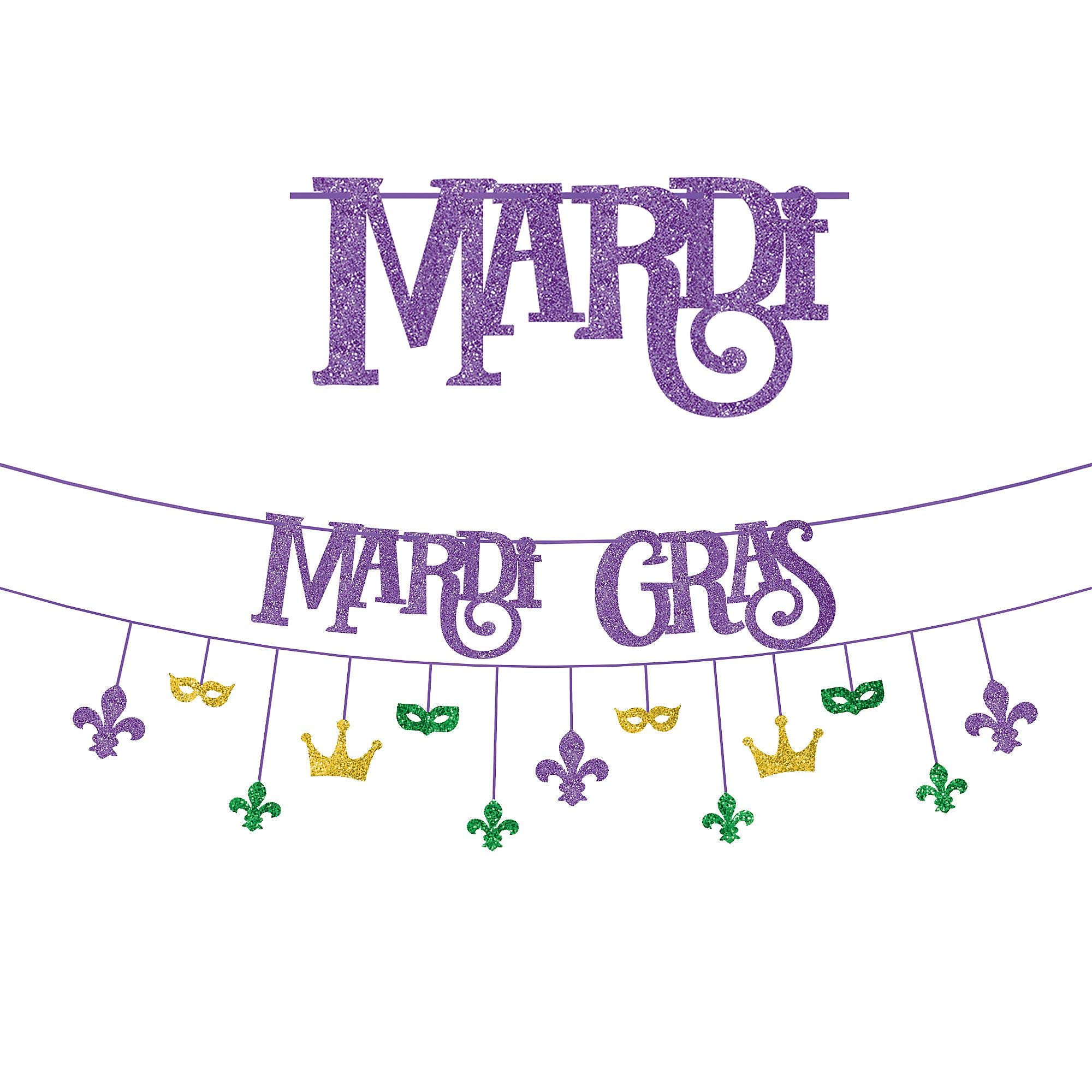 Mardi Gras Bannière scintillante Amscan ornement de fête brillant