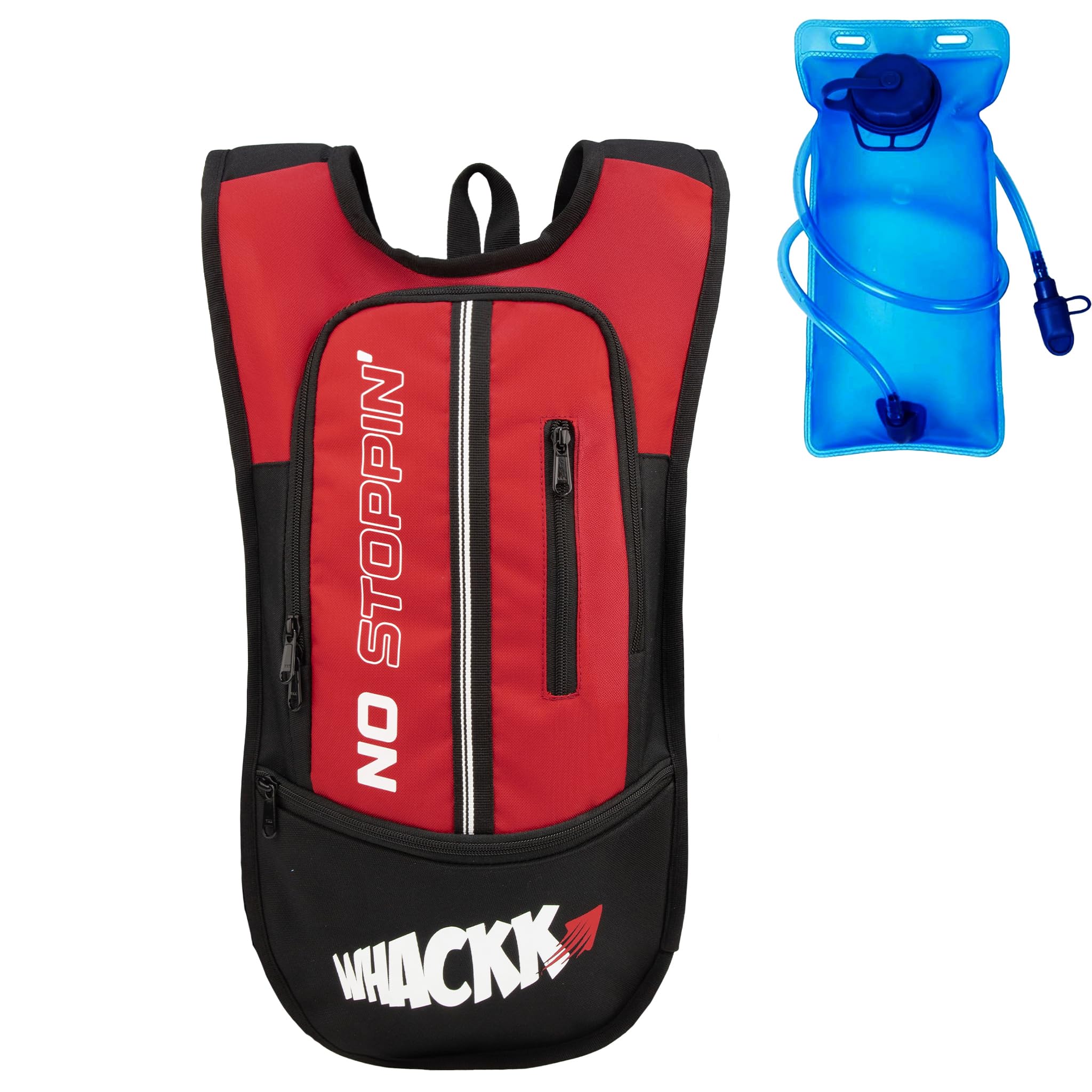 Whackk Marathon Red Running Bag |Unisex Camping & Hiking | Hydration Pouch Compartment w. Connecting Water ducts Pockets |Waist Packs|Motorcycle Trekking Outdoor (Bladder Not Included)