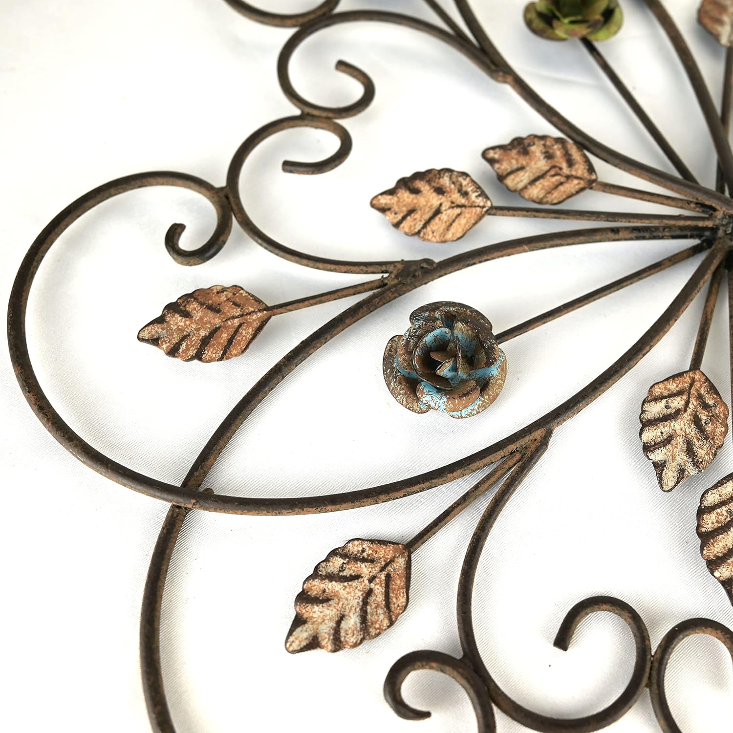 Remenna Metal Wall Art- Flower & Butterfly Wall Decor Modern Farmhouse Decoration Rustic Wall Decor for Bedroom Bathroom Living room Outdoor Garden Set of 2