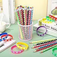 Vista 5 de Harloon Juego de 120 pulseras de goma con estampado de patas, juegos de lápices, pulseras elásticas de silicona multicolor, pulseras elásticas