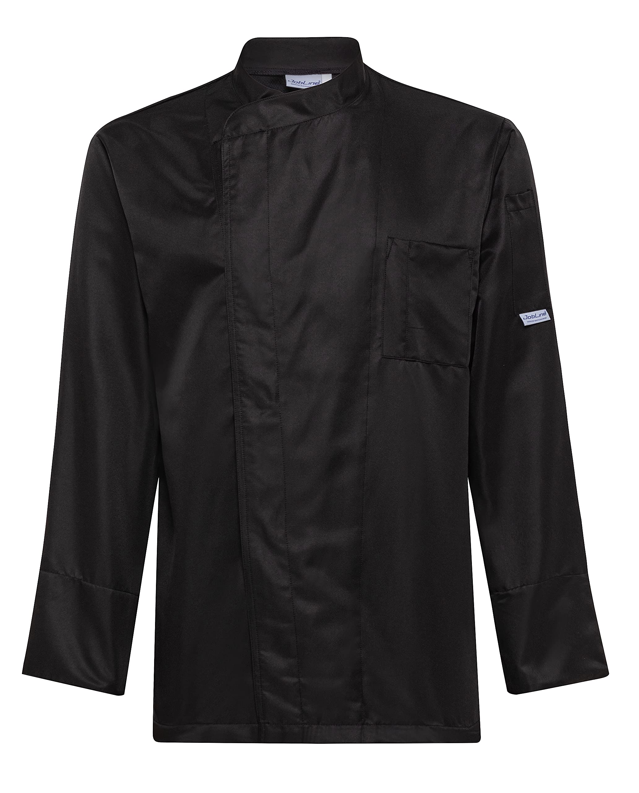 JOBLINE Giacca Cuoco Microclip No Stiro Antimacchia Traspirante in Microfibra Nero tg. XS - 4XL