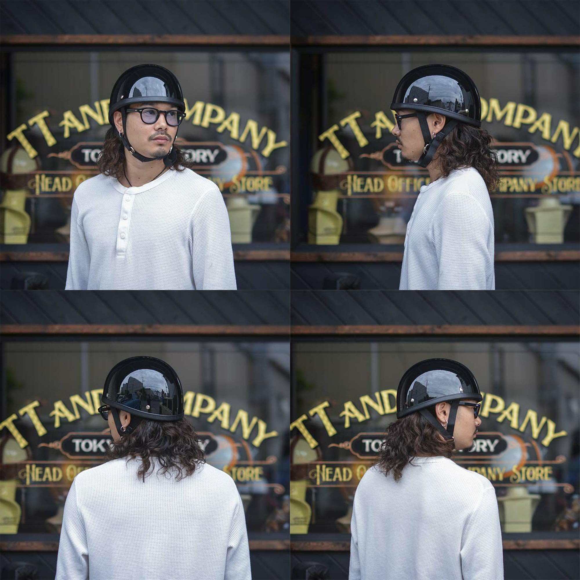Amazon.co.jp: TT&CO. Motorcycle Helmet Half Eagle Road Black
