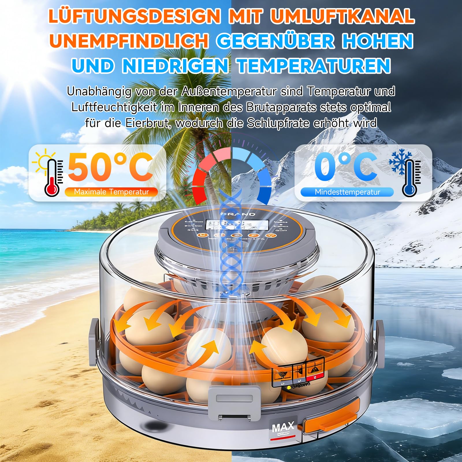 Incubadora totalmente automática, incubadora para 20 huevos con control de temperatura y humedad, giro automático y parada, para pato, gallina, paloma y codorniz