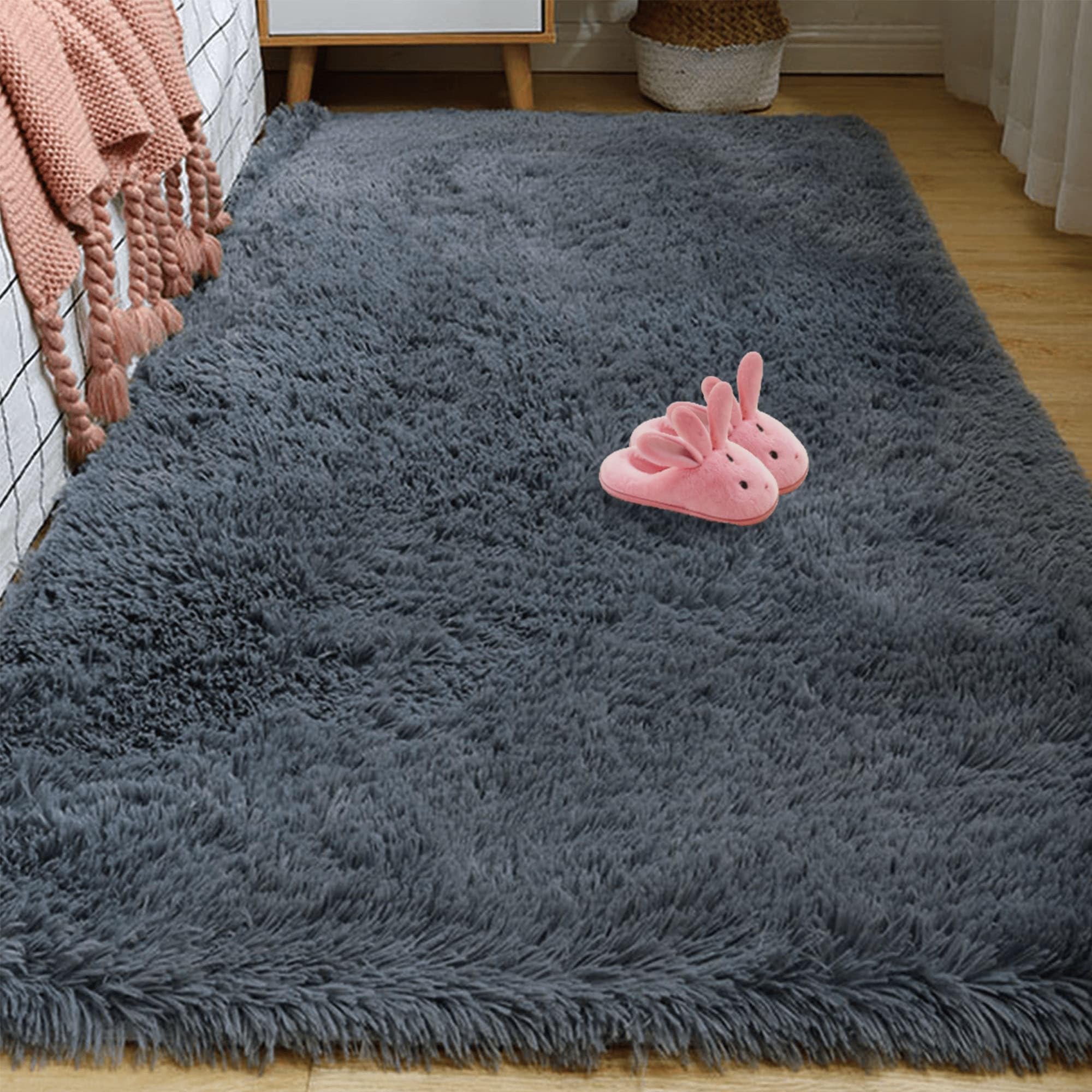 Tapis de salon ultra doux 200 x 270 cm avec texture épaisse pour chambre à coucher