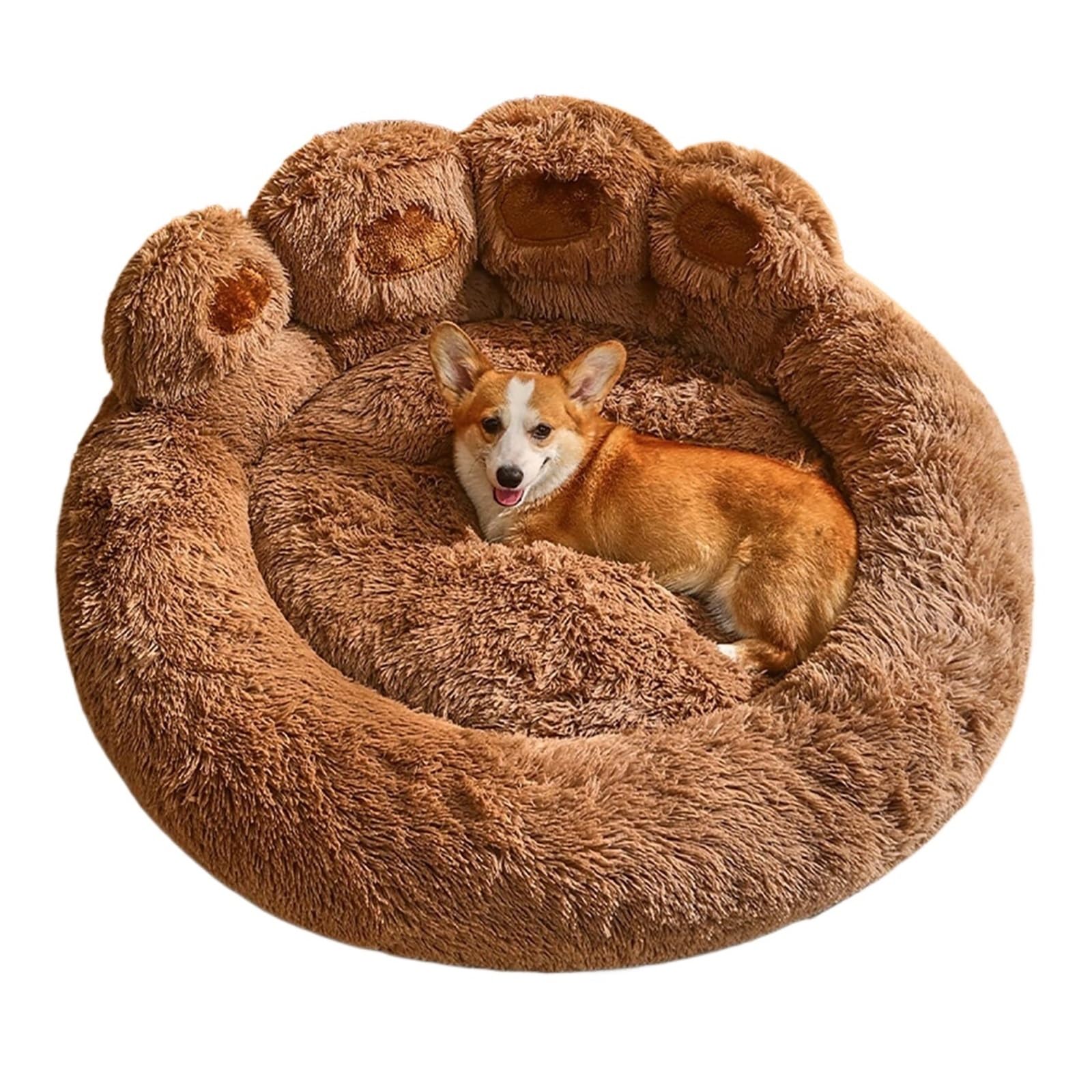 Coussin patte pour chien lavable - Lit rond chat 60 cm antidérapant