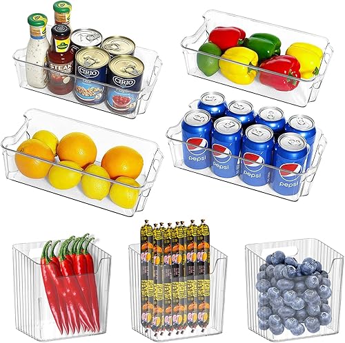 Hyjjlele - Paquete de 7 contenedores organizadores de refrigerador, organización y almacenamiento de despensa, sin BPA, para refrigerador,