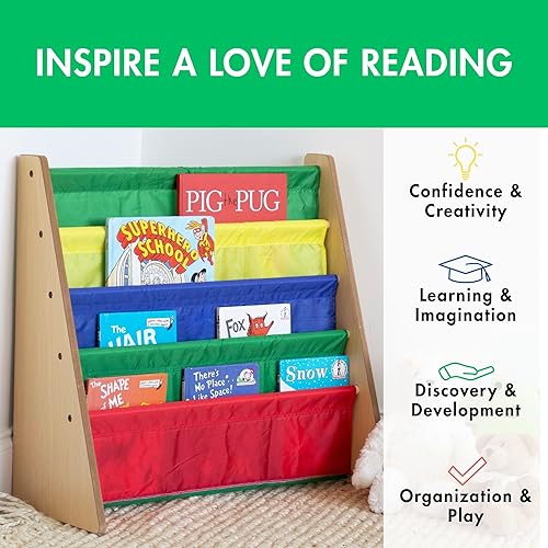 Miniatura 9 de Tot Tutores WO697 Colección de amigos librería de almacenamiento en bastidor de libros para niños blanco rosa y púrpura Madera NaturalPrimario