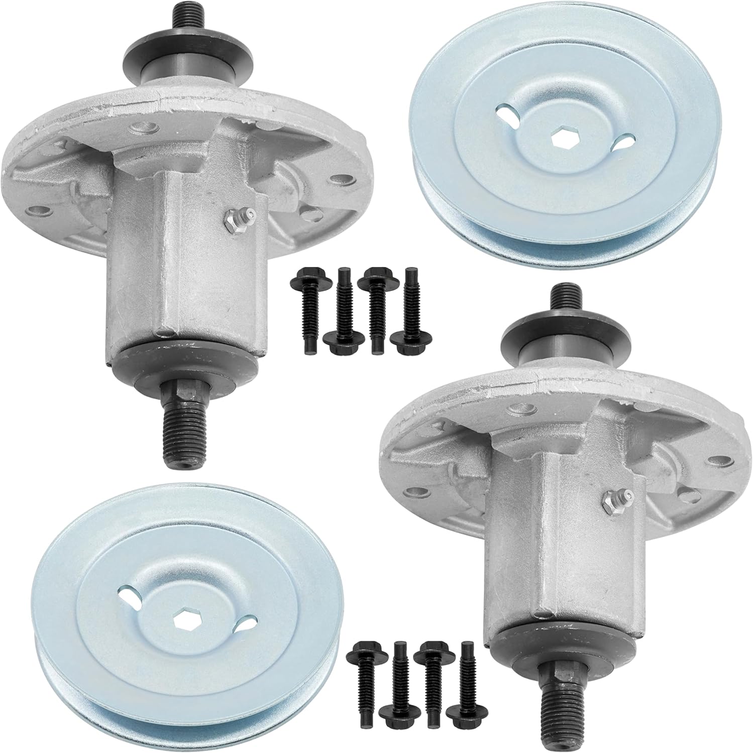 Caltric 42" Deck Spindle & Pulley Compatible with John Deere X300 X304 X324 X360 M152545 AM137483 / x2