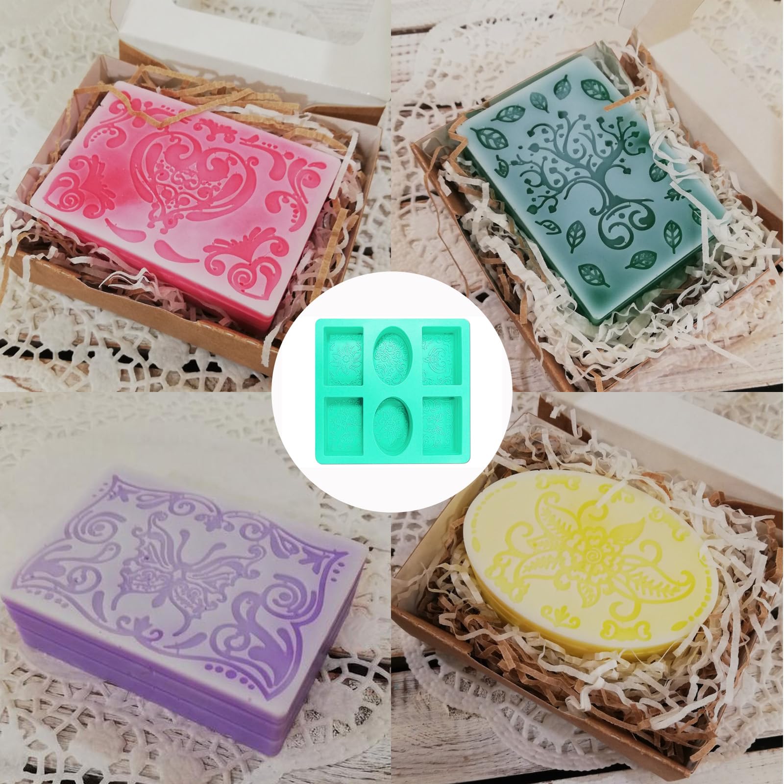 3x Silikon-Seifenformen 6 Mulden – Backofenfest, Spülmaschinengeeignet, Für Seife, Schokolade & Backwaren