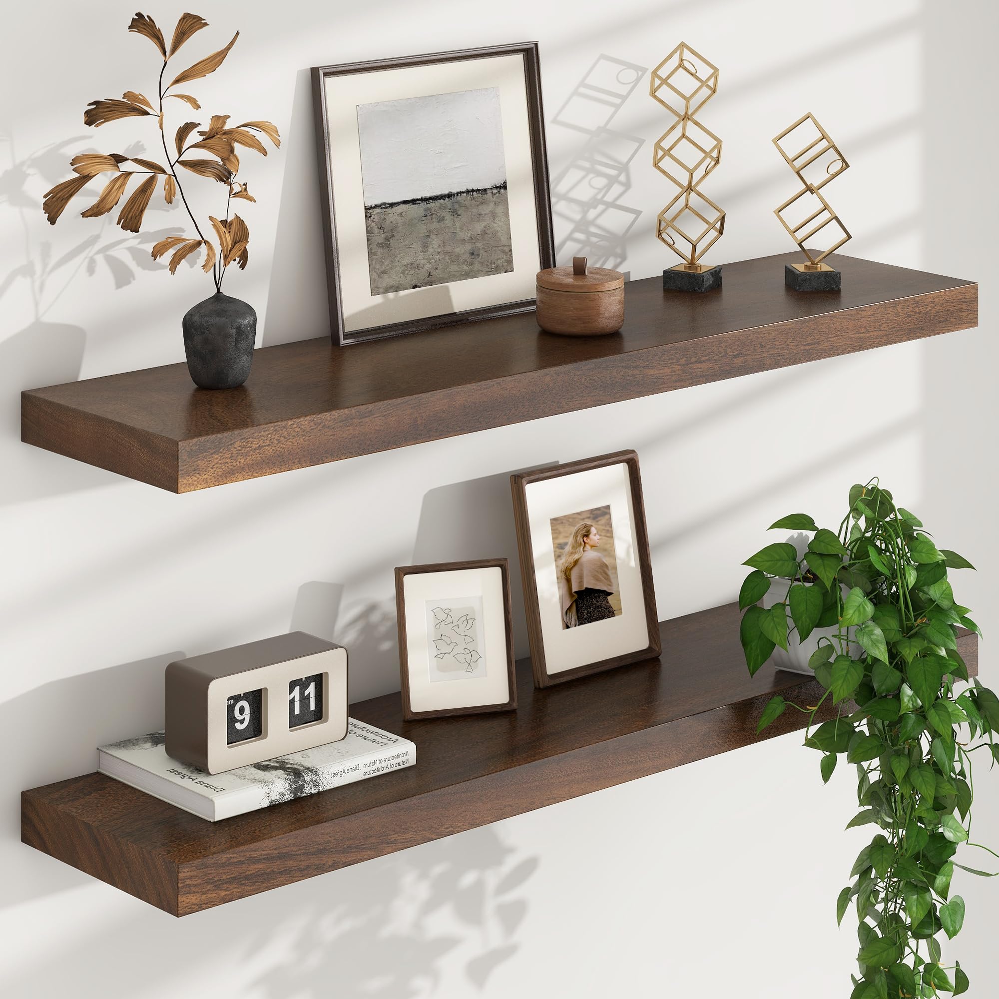 FLYMe／DOCK OFFICE SERIES SHELF（ウォールナット） Amazon.com: FLYJOE Floating Shelves for Wall, USA-Sourced Walnut