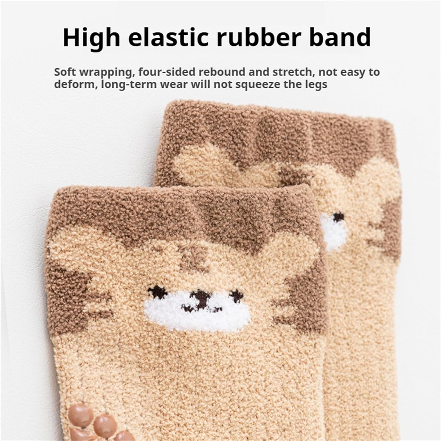 Toddler Baby Knee High Socks Girl Boy Non Slip with Grips Warm Thick Socks Infant Floor Crawling Tube Stockings 5 Pairs - Image 6