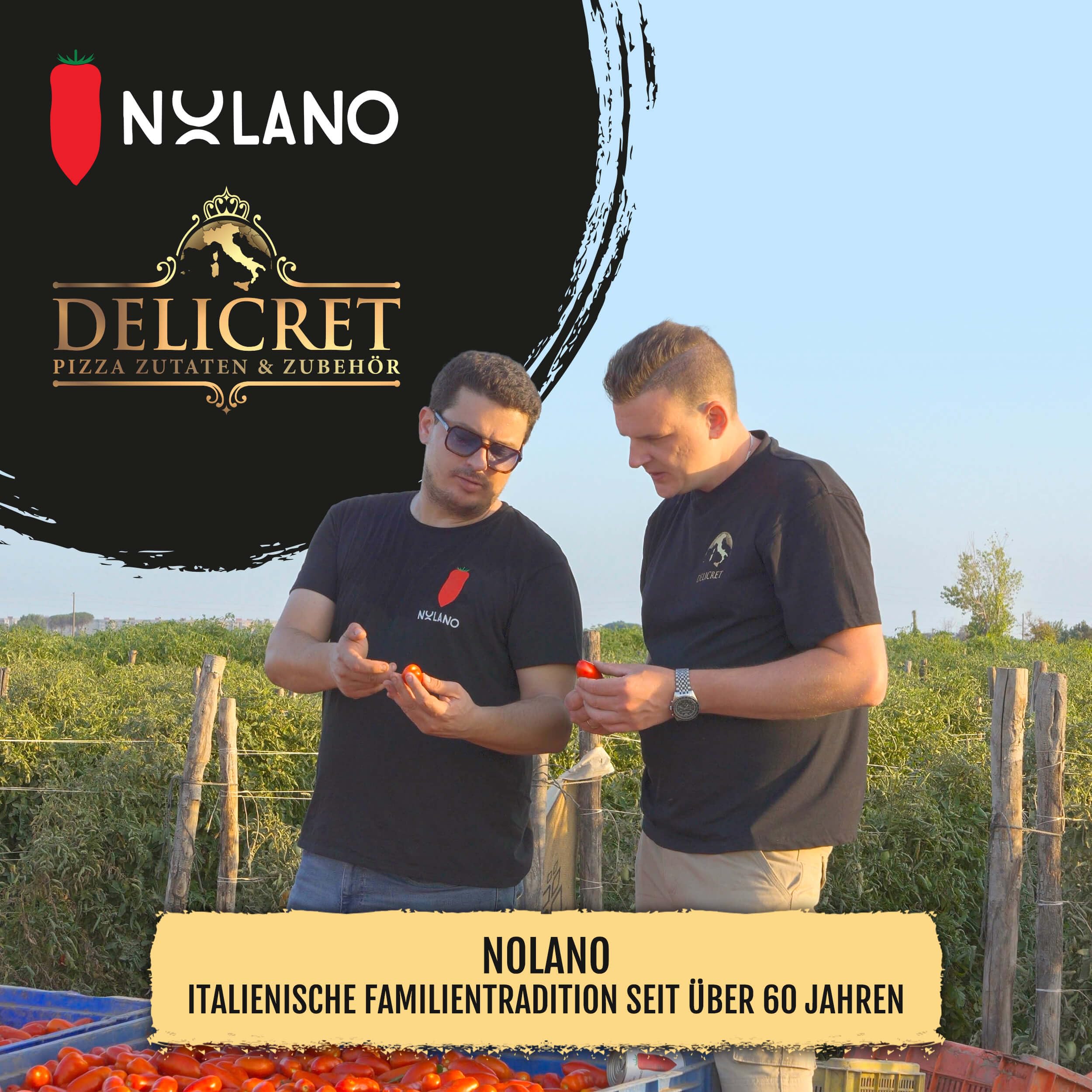 DELICRET - Nolano BIO San Marzano Tomaten DOP – 6x 400g | erste BIO zertifizierte San Marzano weltweit | perfekt für Pizza & Pasta | ganze geschälte Tomaten vom Vesuv (6x 400g)