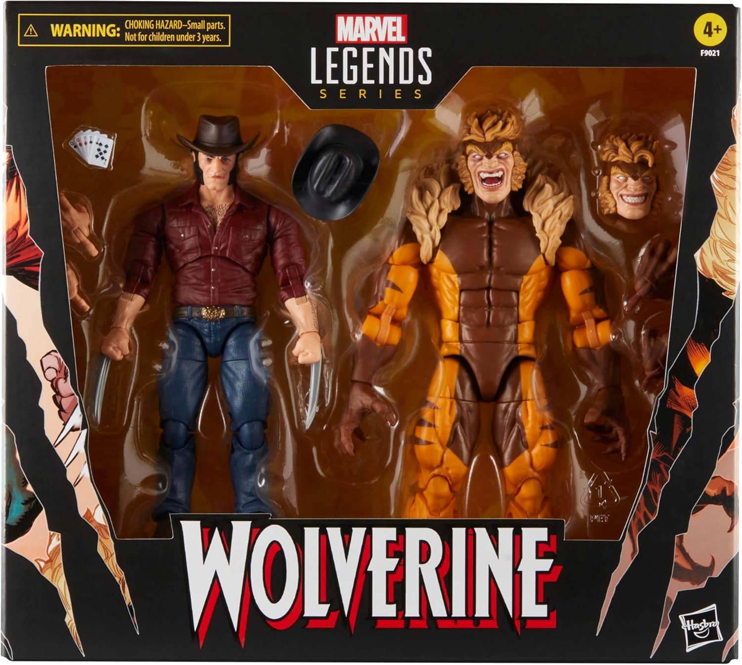 Marvel Legends Series Marvel's Logan vs Sabretooth, Wolverine 50th Anniversary Comics Collectible 6-Inch Scale Action Figure 2-Pack