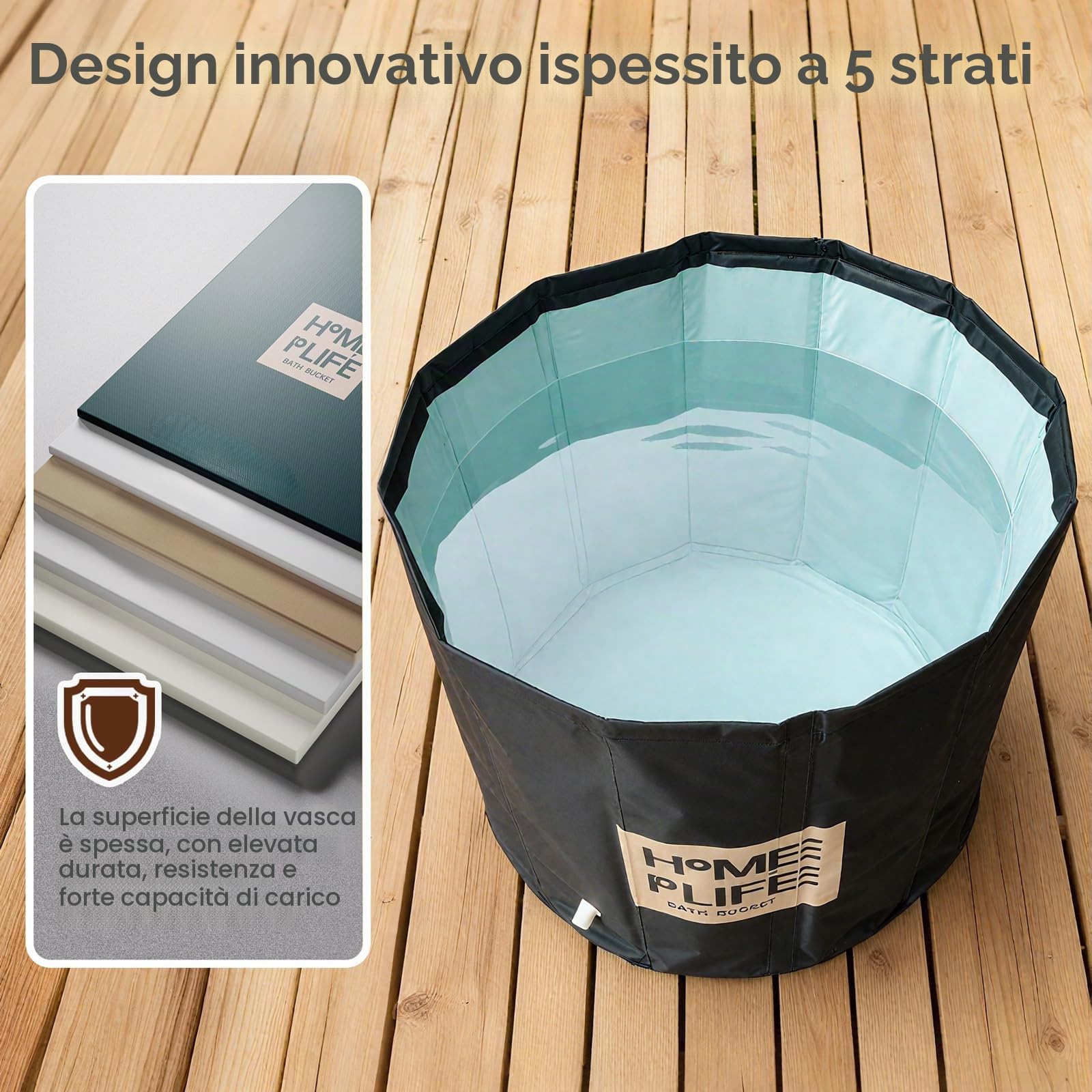 Vasca da bagno pieghevole per adulti, vasca da bagno portatile per esterni per spa calda e bagno di ghiaccio, vasche da bagno indipendenti per un rapido recupero muscolare installazione rapida senza
