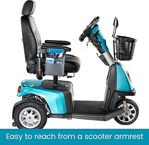 Miniatura 3 de High Road Bolsa compacta para andar, mochila lateral para silla de ruedas y bolsa para scooter con bolsillos de fácil acceso y correas ajustables