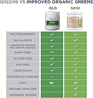 Vista 5 de Isagenix Organic Greens, mezcla de bebida orgánica de superalimentos de fitonutrientes con espinacas orgánicas, col rizada, espirulina, clorella